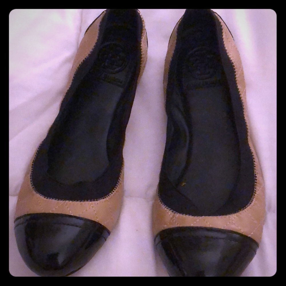 Tory Burch flats beige and black size 7